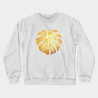 Gold Monstera Leaf Crewneck Sweatshirt